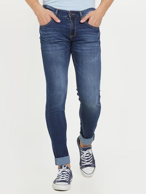 blue cotton washed jeans - 15832966 - Standard Image - 1