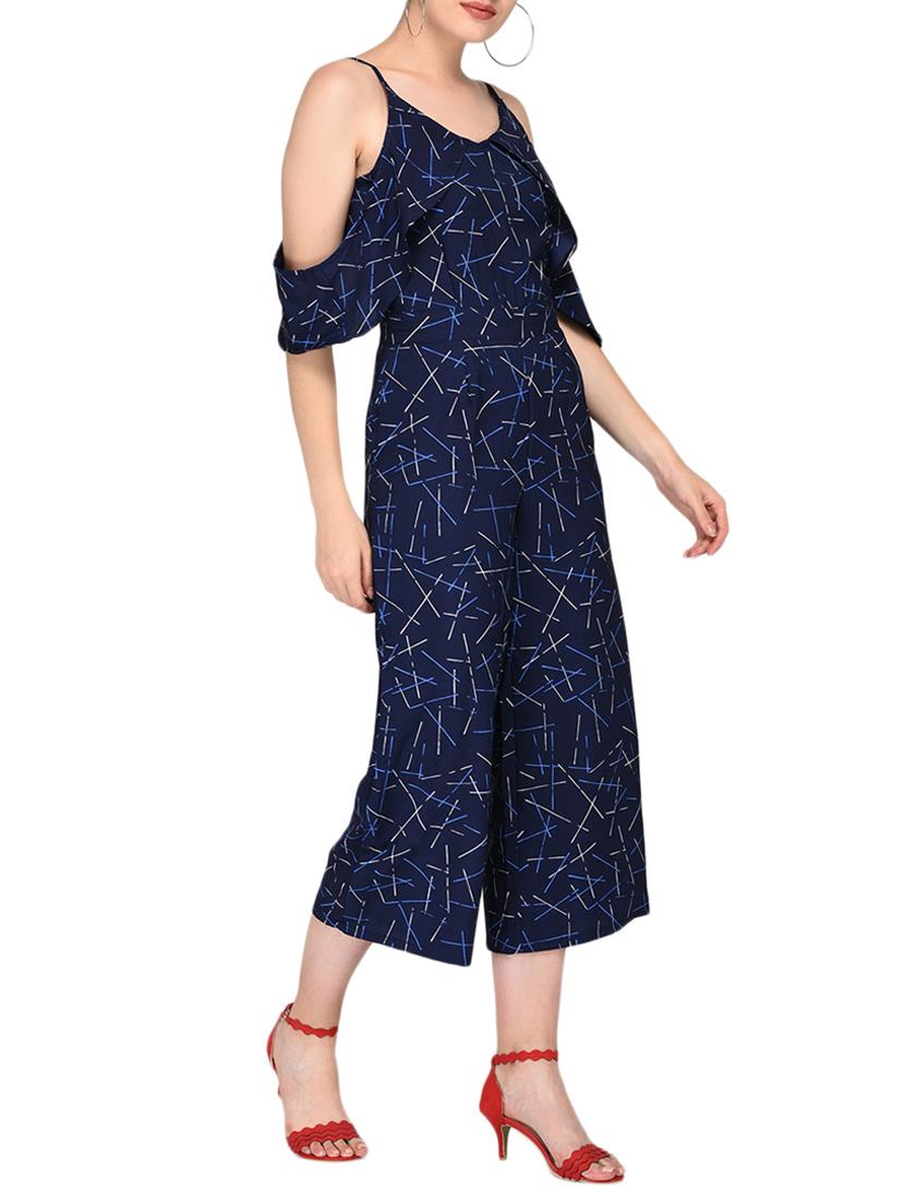 cold shoulder ruffle detail jumpsuit - 15833498 - Zoom Image - 2