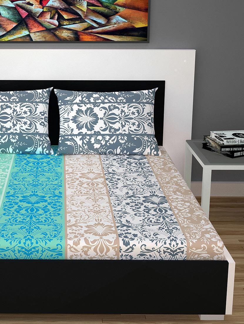 100% cotton double bedsheet with 2 pillow covers - 15834538 - Zoom Image - 2