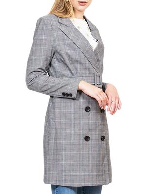 Button detail checkered belted coat - 15834793 - Standard Image - 2
