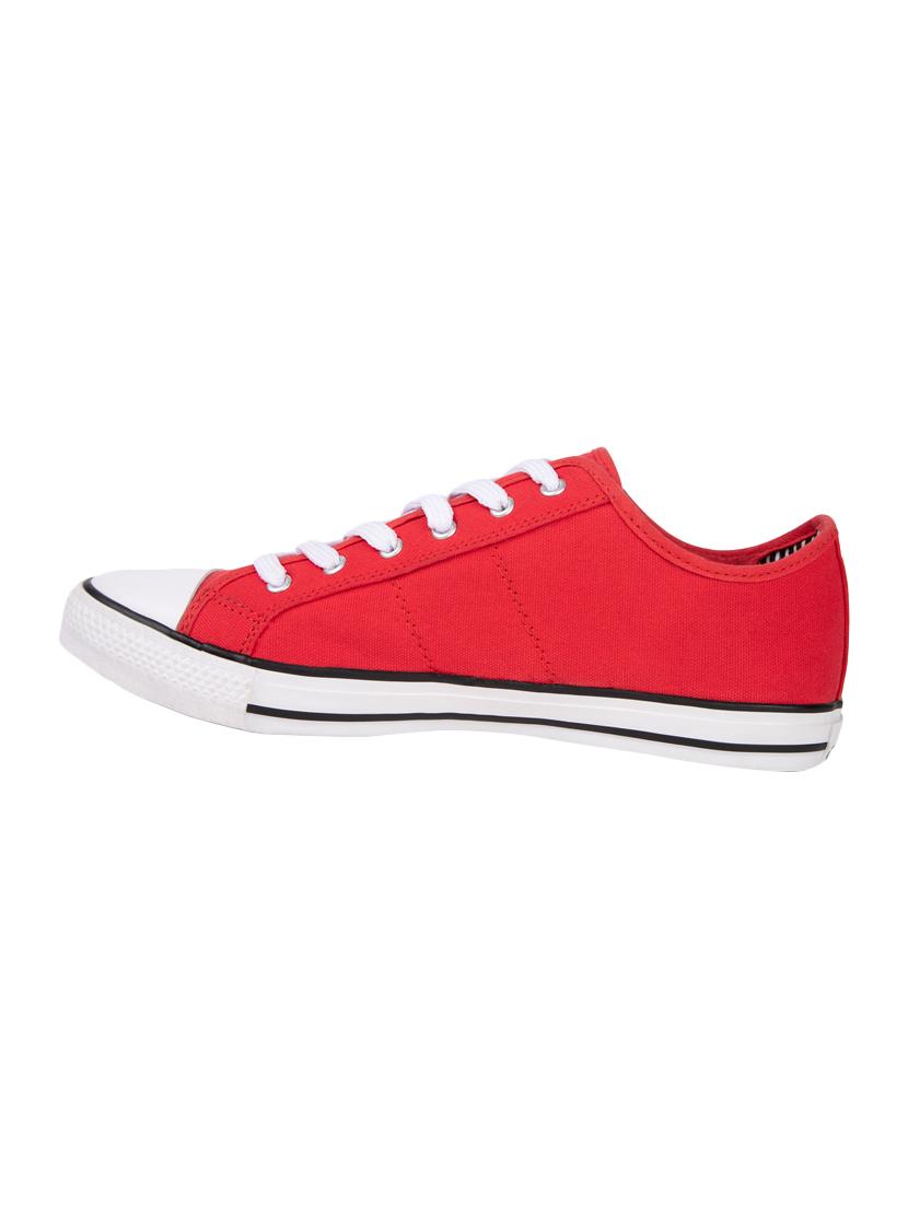 red canvas lace up sneakers - 15835817 - Zoom Image - 2