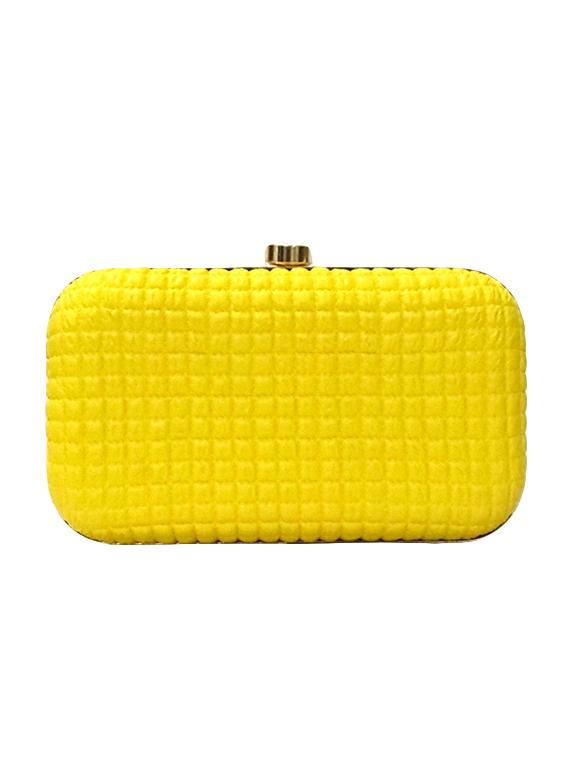 yellow leatherette (pu) box clutch - 15836285 - Zoom Image - 2