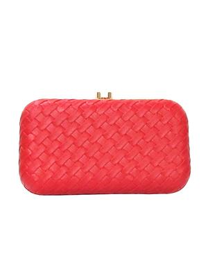 red leatherette (pu) box clutch - 15836286 - Standard Image - 2