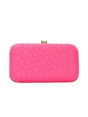 pink leatherette (pu) box clutch - 15836287 - Standard Image - 2