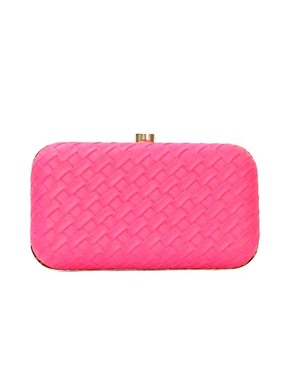 pink leatherette (pu) box clutch - 15836287 - Zoom Image - 2