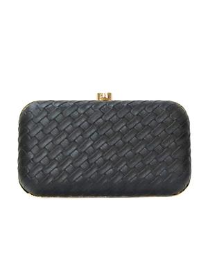 black leatherette (pu) box clutch - 15836289 - Standard Image - 2