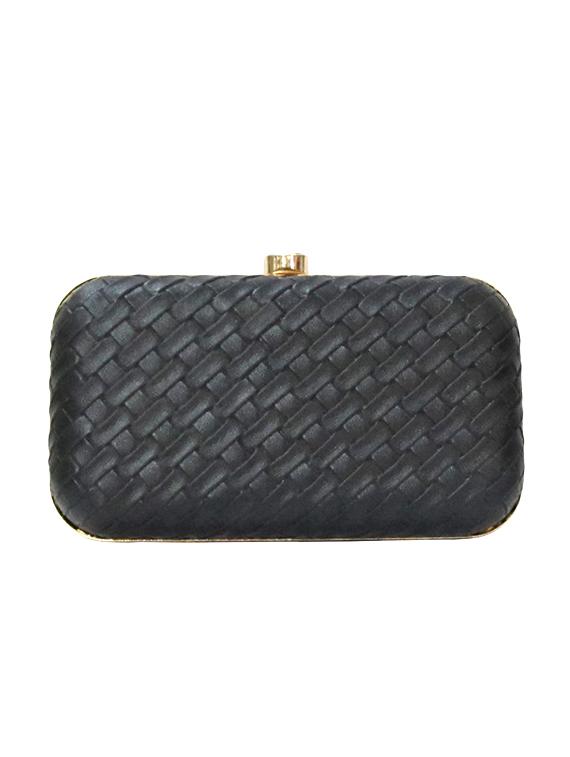 black leatherette (pu) box clutch - 15836289 - Zoom Image - 2
