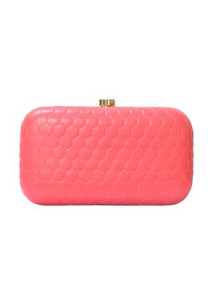 pink leatherette (pu) box clutch - 15836329 - Standard Image - 2