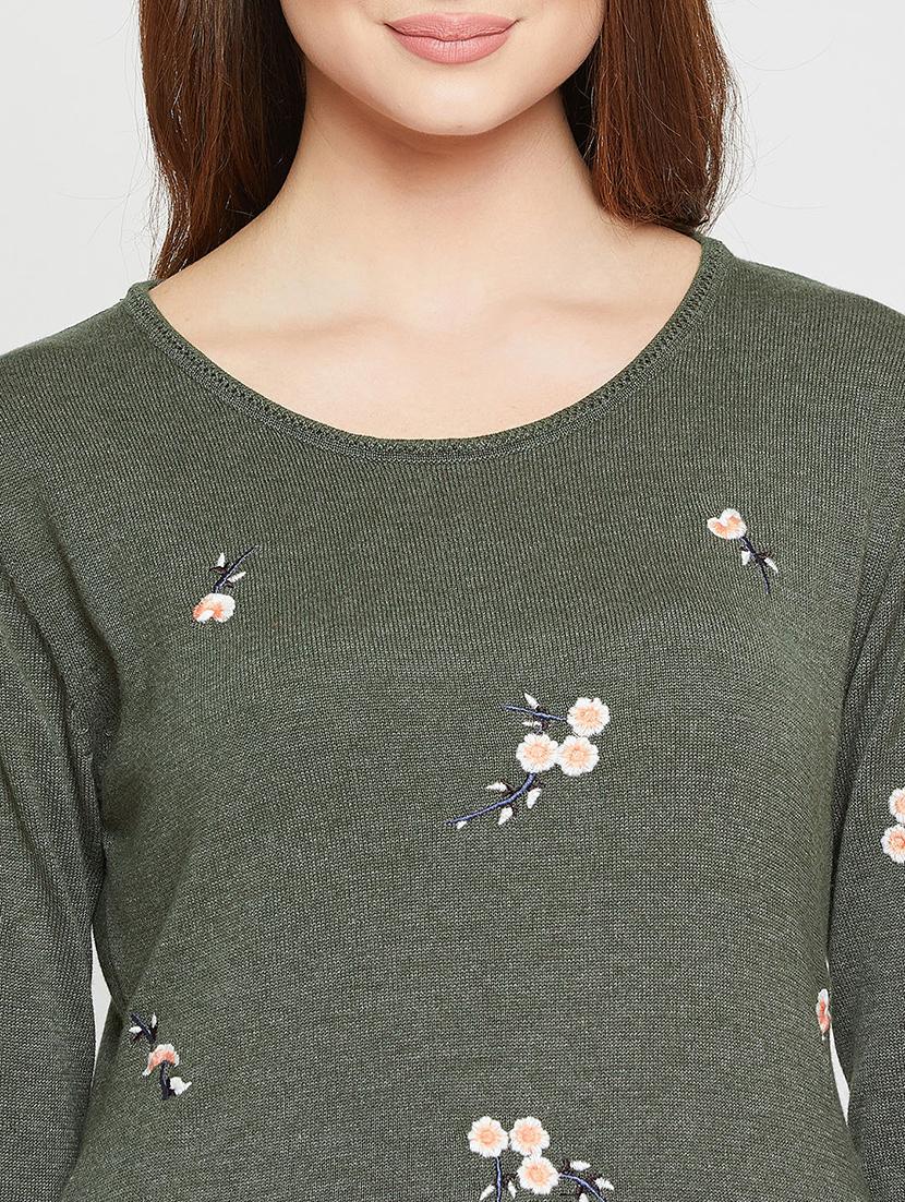 cutout back floral embroidered pullover - 15837478 - Zoom Image - 5