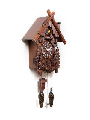 horo(imported)dark brown hand craft hut shaped wooden cuckoo clock45(l)x17(b)x59(h)cm - 15837577 - Standard Image - 2