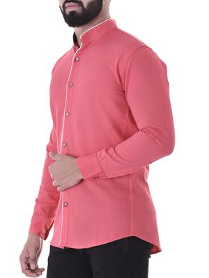 pink cotton casual shirt - 15838445 - Standard Image - 2