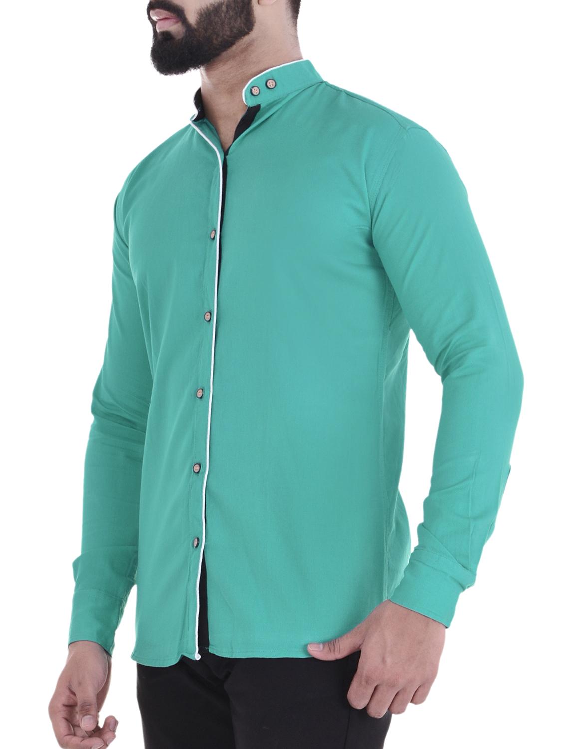 green cotton casual shirt - 15838450 - Zoom Image - 2