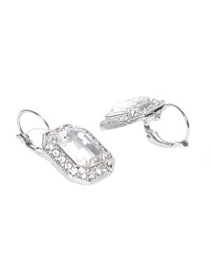 silver plated drop earring - 15839075 - Standard Image - 2