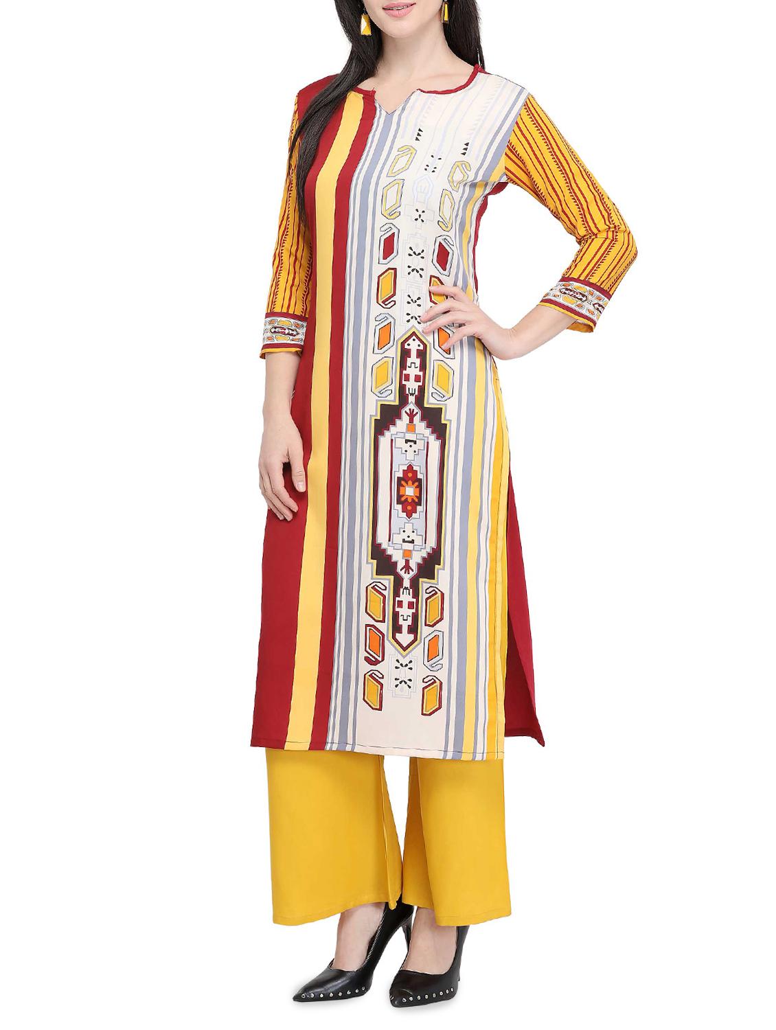 printed straight kurta - 15839353 - Zoom Image - 2