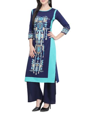 Printed straight kurta - 15839355 - Standard Image - 2
