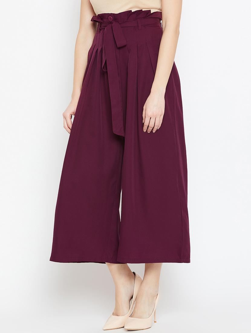 paper bag waist pleated palazzo - 15839385 - Zoom Image - 2