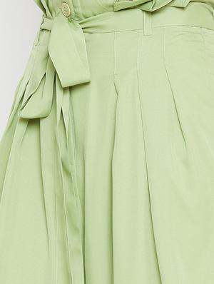 paper bag waist pleated palazzo - 15839386 - Standard Image - 5