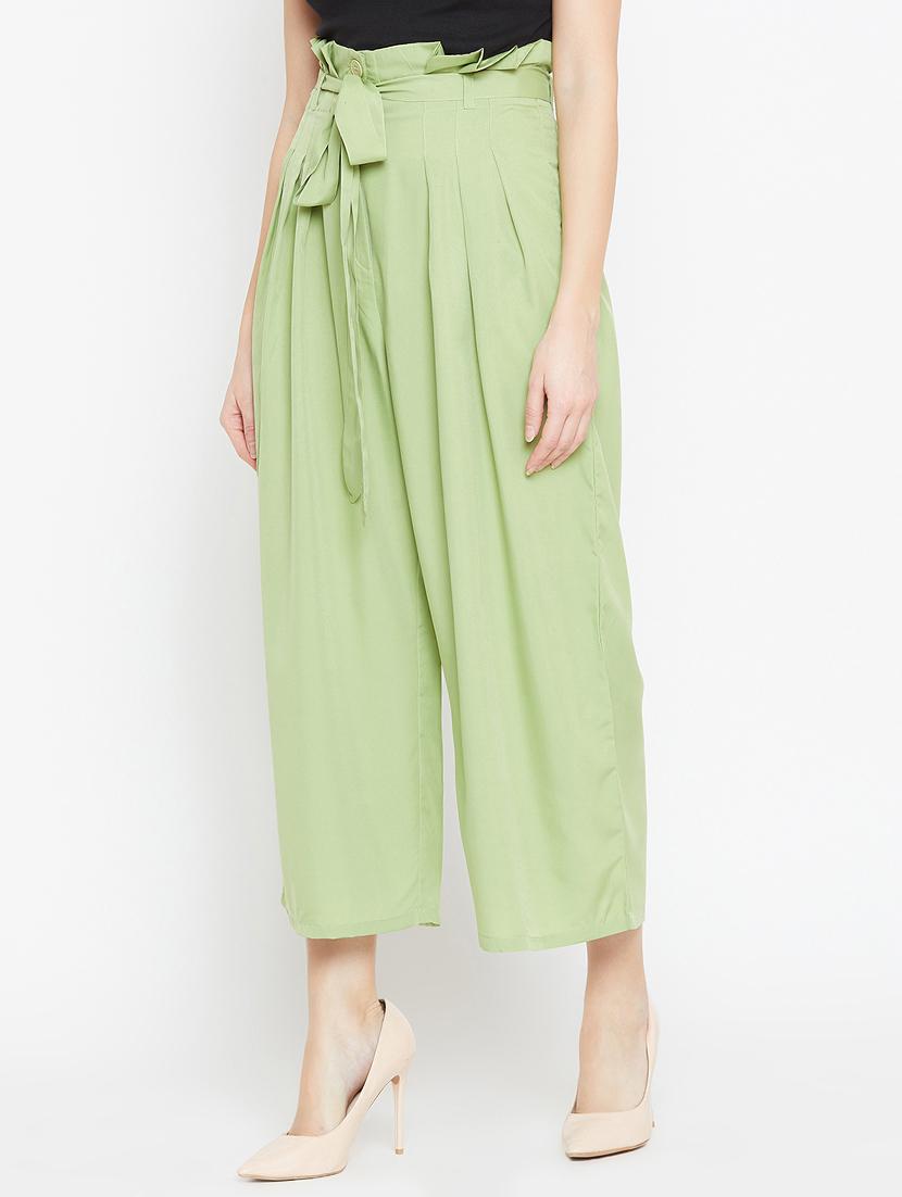 paper bag waist pleated palazzo - 15839386 - Zoom Image - 2