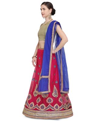 embroidered pink flared lehenga - 15839995 - Standard Image - 2
