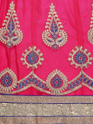 embroidered pink flared lehenga - 15839995 - Standard Image - 5