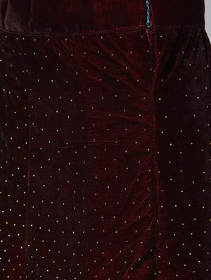 embellished maroon flared lehenga - 15839999 - Standard Image - 5