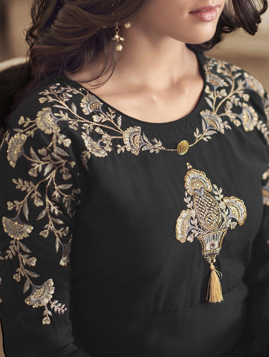 embroidered flared palazzo suit - 15840099 - Zoom Image - 2