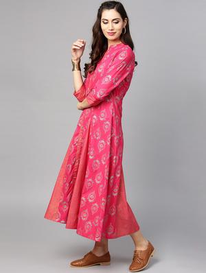a-line block printed dress - 15840653 - Standard Image - 2