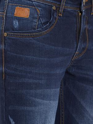 navy blue light washed ripped denim jeans - 15840830 - Standard Image - 5