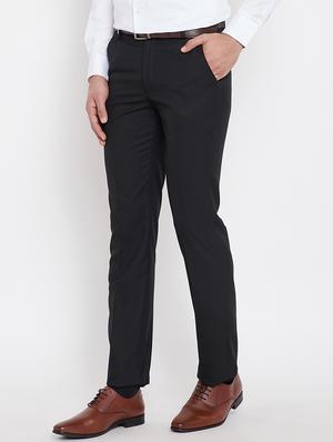 black polyester flat front formal trouser - 15840840 - Standard Image - 2