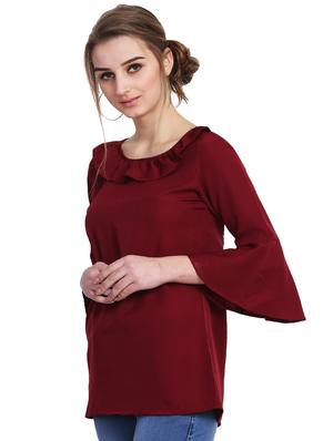 ruffle detail bell sleeved top - 15841641 - Standard Image - 2