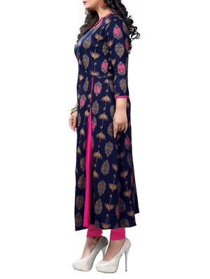 foil print a-line kurta - 15842337 - Standard Image - 2