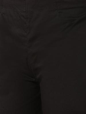 black solid flat front trousers - 15842378 - Standard Image - 5