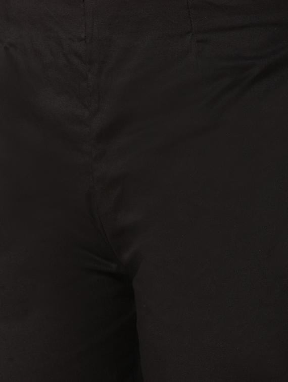 black solid flat front trousers - 15842378 - Zoom Image - 5