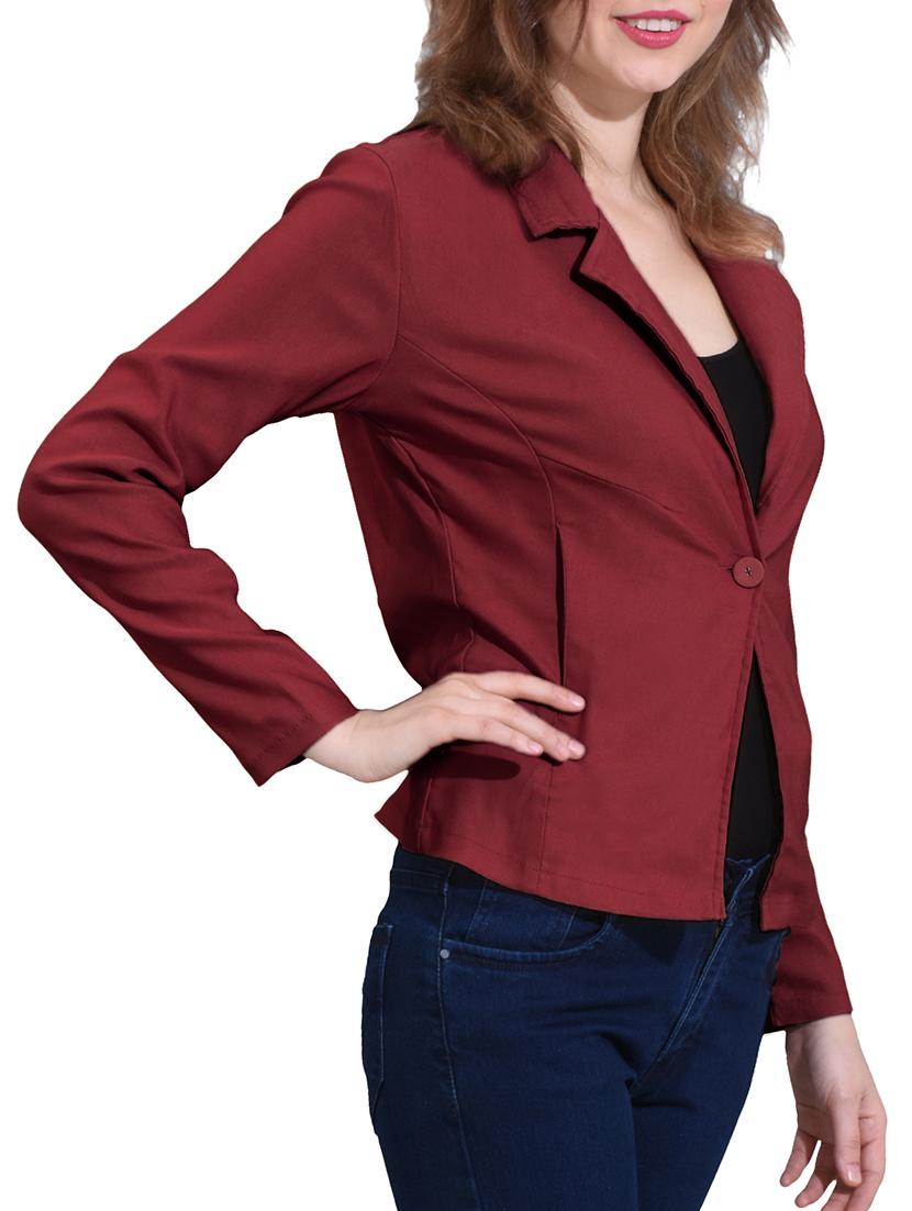 lapel collar solid blazer - 15842533 - Zoom Image - 2