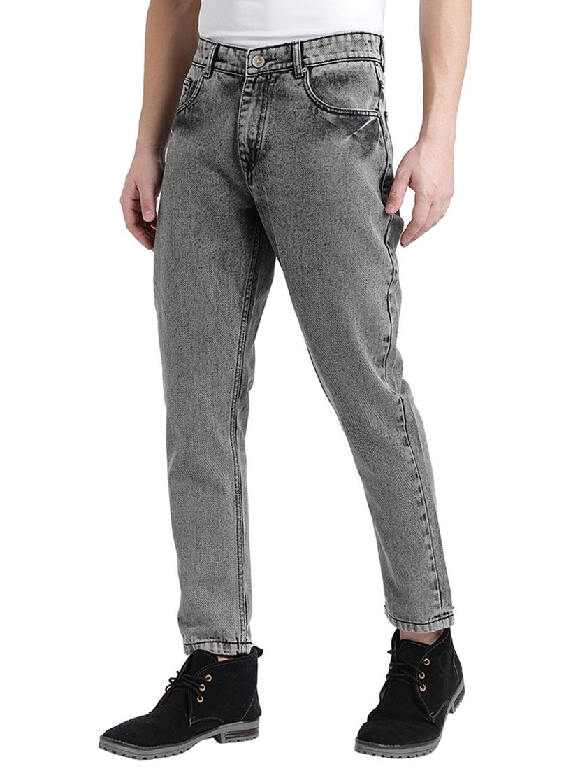 grey cotton plain jeans - 15843119 - Zoom Image - 2