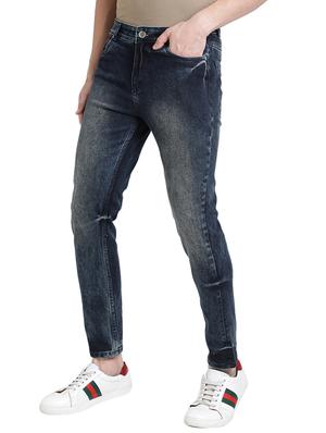 blue cotton blend washed jeans - 15843153 - Standard Image - 2
