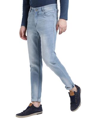 blue cotton blend washed jeans - 15843157 - Standard Image - 2