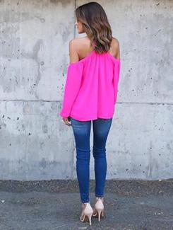 halter neck cold shoulder top - 15844148 - Standard Image - 2