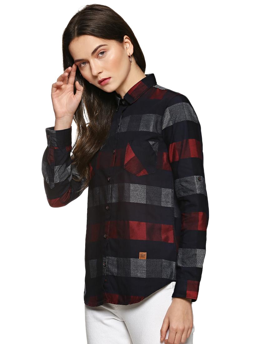 roll up sleeved checkered shirt - 15845716 - Zoom Image - 2