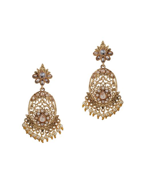 gold brass drop earring - 15846561 - Standard Image - 1