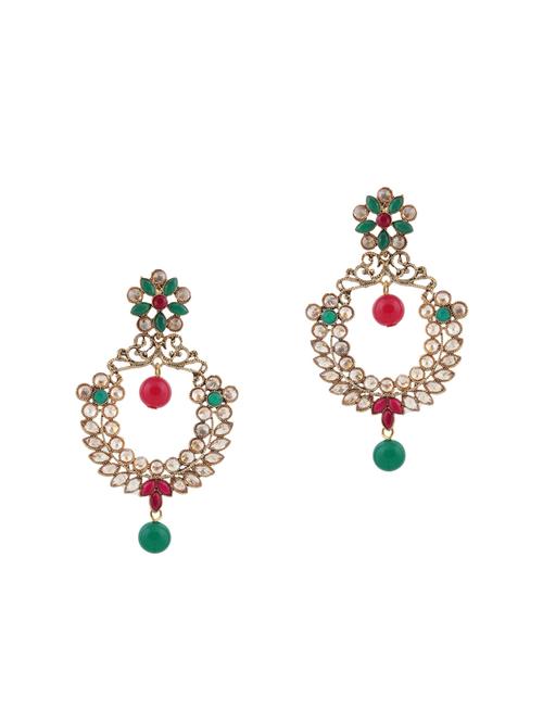 pink brass chandballi earring - 15846779 - Standard Image - 1
