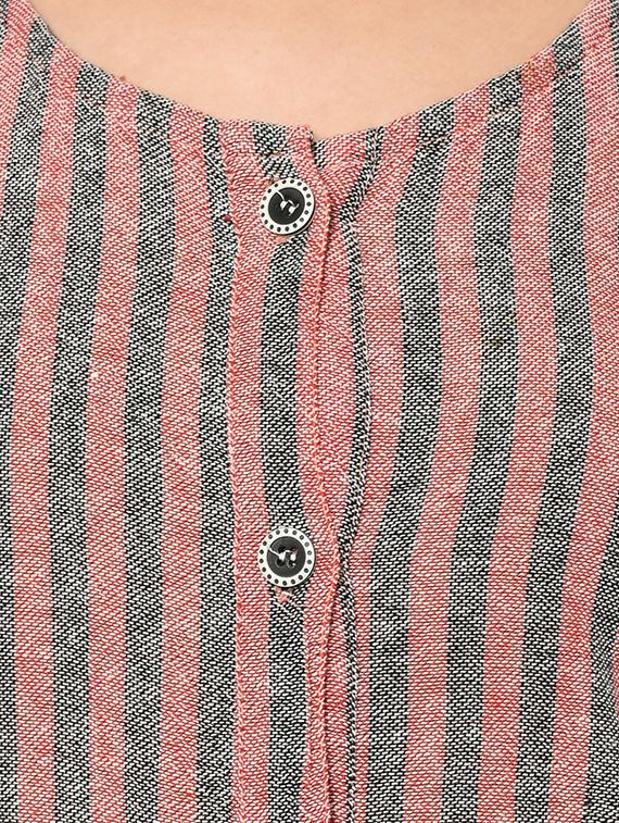 button up striped a-line dress - 15846929 - Zoom Image - 5
