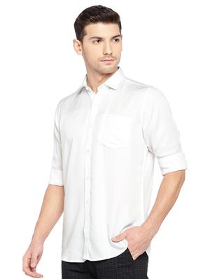 white solid casual shirt - 15847376 - Standard Image - 2
