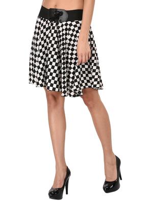 lace up detail checkered flared skirt - 15847987 - Standard Image - 2