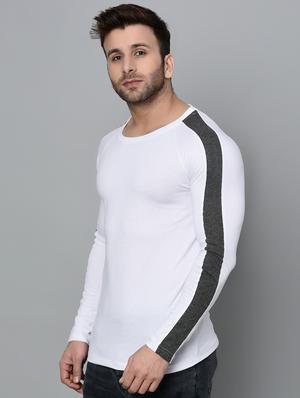 white color block long sleeves t-shirt - 15848277 - Standard Image - 2