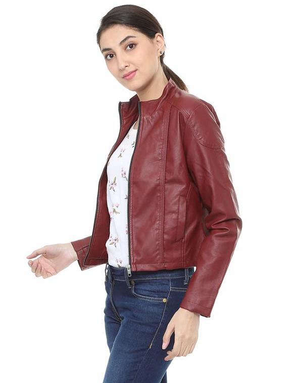 zip-up leather jacket - 15848899 - Zoom Image - 2