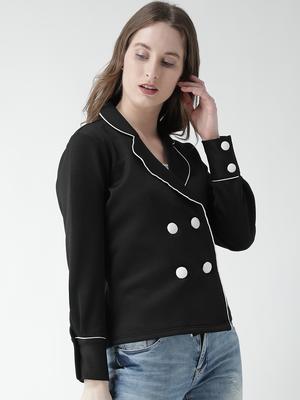 contrast piping double breasted blazer - 15850094 - Standard Image - 2