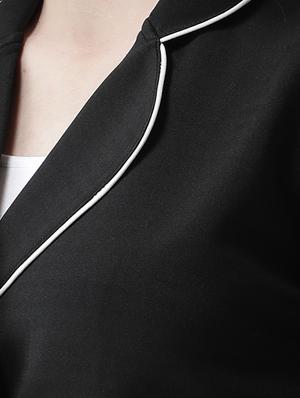 contrast piping double breasted blazer - 15850094 - Standard Image - 5