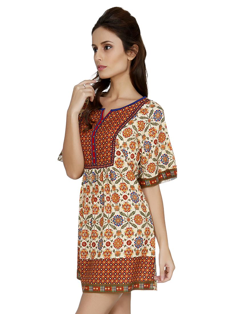gathered detail embellished a-line dress - 15850139 - Zoom Image - 2