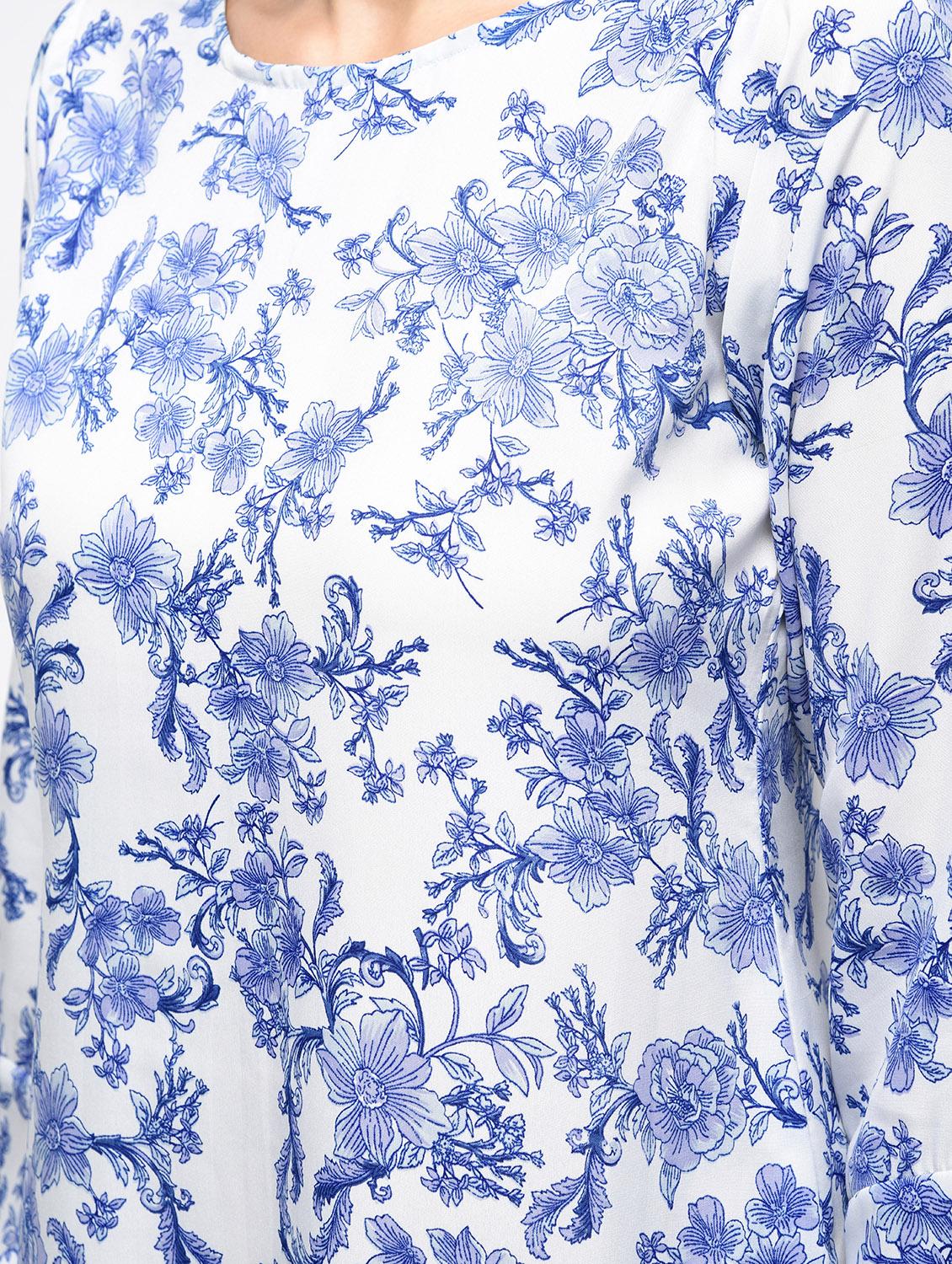 gather detail floral a-line dress - 15850603 - Zoom Image - 5